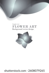 Abstract image illustration of silver-gray flowers | Background material art series
