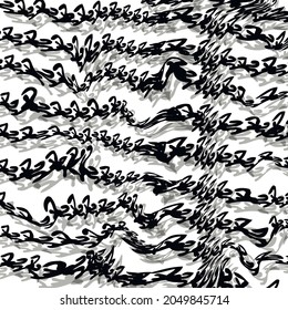 The abstract image imitates ancient inscriptions that are distorted.
