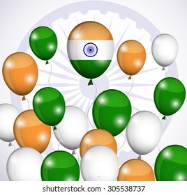 Abstract image of Indian flag. Balloons
