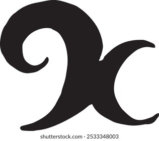 imagem abstrata do alfabeto K como fonte na cor preta