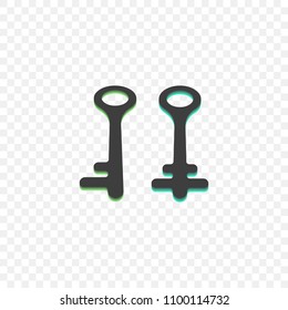 Abstract image of keys. Vector illustration on a transparent background.