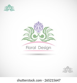 Abstract image of the label with flower