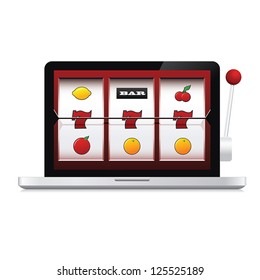 Abstract image of laptop online casino slot machine