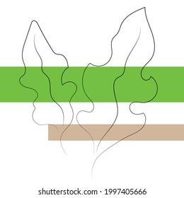 Abstract image of leaves and lines