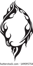 An abstract image of the letter "O" stylized as flames. Can be used for tattoos and other purposes.