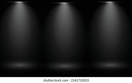 Abstract image of lighting flare. Black, dark and gray abstract cement wall and studio room , interior texture for display products. wall background.