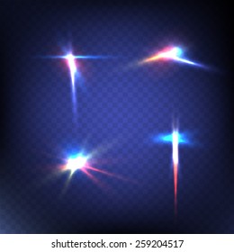 Abstract image of lighting flare on transparent background