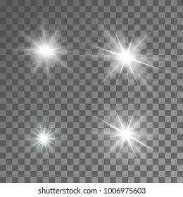 Abstract image of lighting flare. Set.