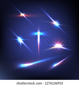 Abstract image of lighting flare. Set - Vector