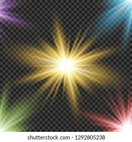 Abstract image of lighting flare. Set 