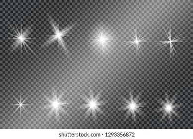 Abstract image of lighting flare. Set