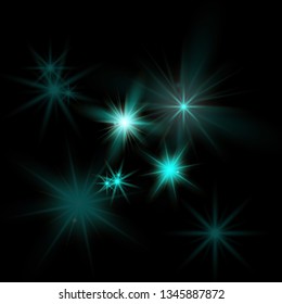 Abstract image of lighting flare. Set