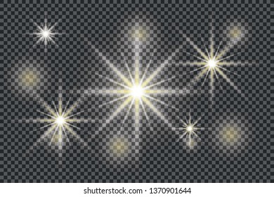Abstract image of lighting flare. Set