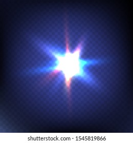 Abstract image of lighting flare. Set vector illustration