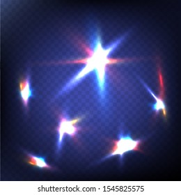 Abstract image of lighting flare. Set