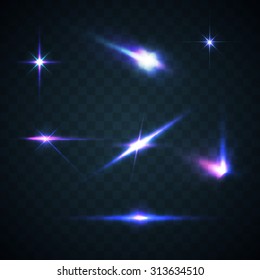 Abstract image of lighting flare. Set