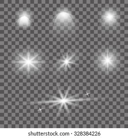 Abstract image of lighting flare. Set