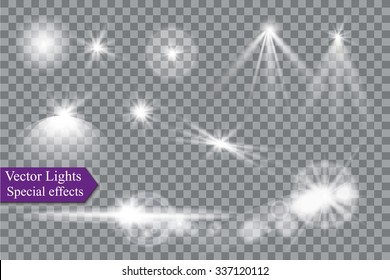 Abstract image of lighting flare. Set