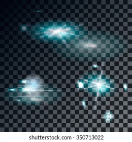 Abstract image of lighting flare. Set