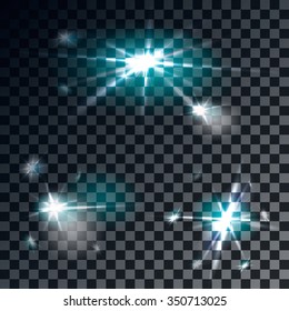 Abstract image of lighting flare. Set