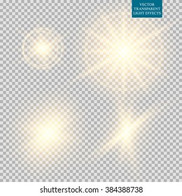 Abstract image of lighting flare set. Stock vector