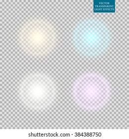 Abstract image of lighting flare set. Stock vector