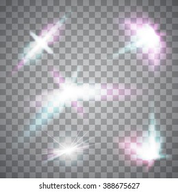 Abstract image of lighting flare. Set