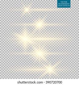 Abstract image of lighting flare set. Stock vector