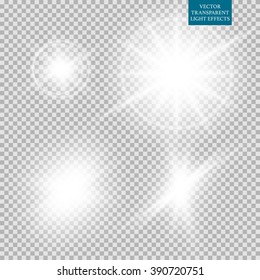 Abstract image of lighting flare set. Stock vector