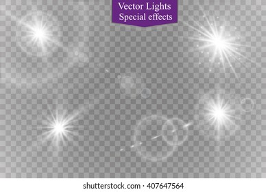 Abstract image of lighting flare. Set
