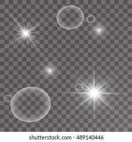 Abstract image of lighting flare. Set
