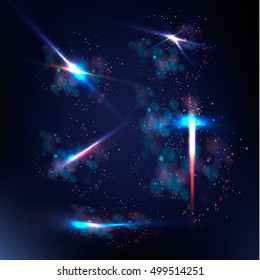 Abstract image of lighting flare. Set