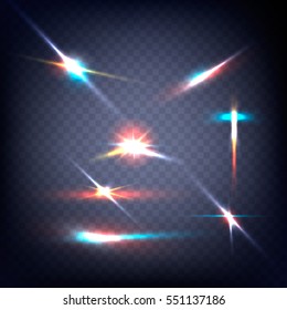 Abstract image of lighting flare. Set
