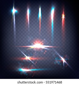 Abstract image of lighting flare. Set