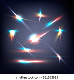 Abstract image of lighting flare. Set