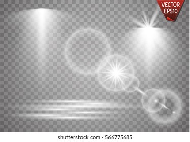 Abstract image of lighting flare. Set