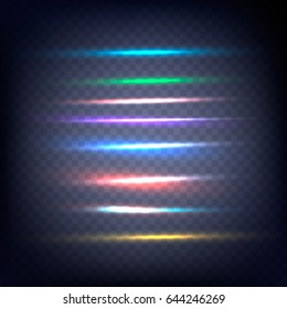 Abstract image of lighting flare. Set