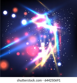 Abstract image of lighting flare. Set