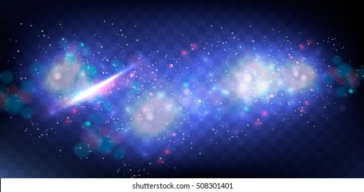 Abstract image of lighting flare. Soft bokeh and lights.