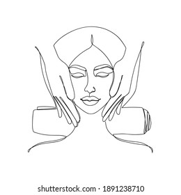 Abstract image in a linear style of a woman.