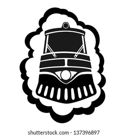 Abstract image of the locomotive. Illustration on white background.