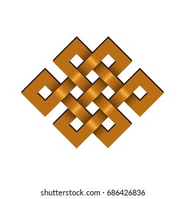 Abstract image of the magic symbol of friendship in Buddhism isolated on white background