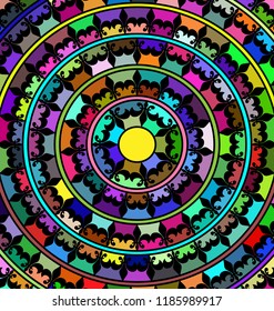 abstract image of mandala consisting of lines and figures