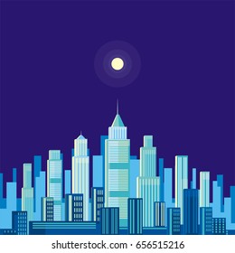 Abstract image of a modern city. Cityscape with skyscrapers. Vector background for design presentations, brochures, web sites and banners.