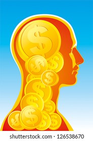 Abstract image of money man