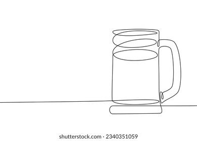 Imagen abstracta de la taza de cerveza en una línea continua. Diseño de líneas artísticas para afiches, banners o tarjetas