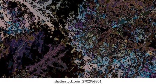 Ilustración multicolor de Imagen Abstractas pintada de lienzo como fondo floral multicolor con trazos de lápiz de flores amarillas, verdes y marrones