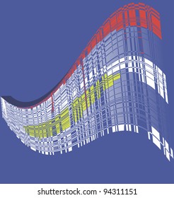 Abstract image of a multi-storey glazed building in the city