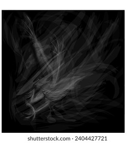 abstract image of a mystical creature, white lines form an image of a demon on a pitch black background