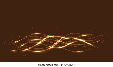 Abstract image with neon lines and dots on a dark background. For web design. Digital technology concept illustration. Vector graphics